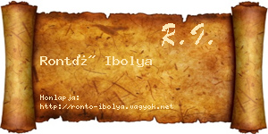Rontó Ibolya névjegykártya
