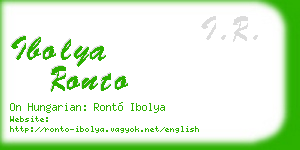ibolya ronto business card