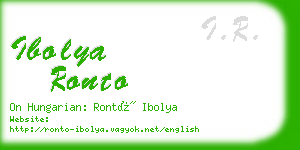 ibolya ronto business card